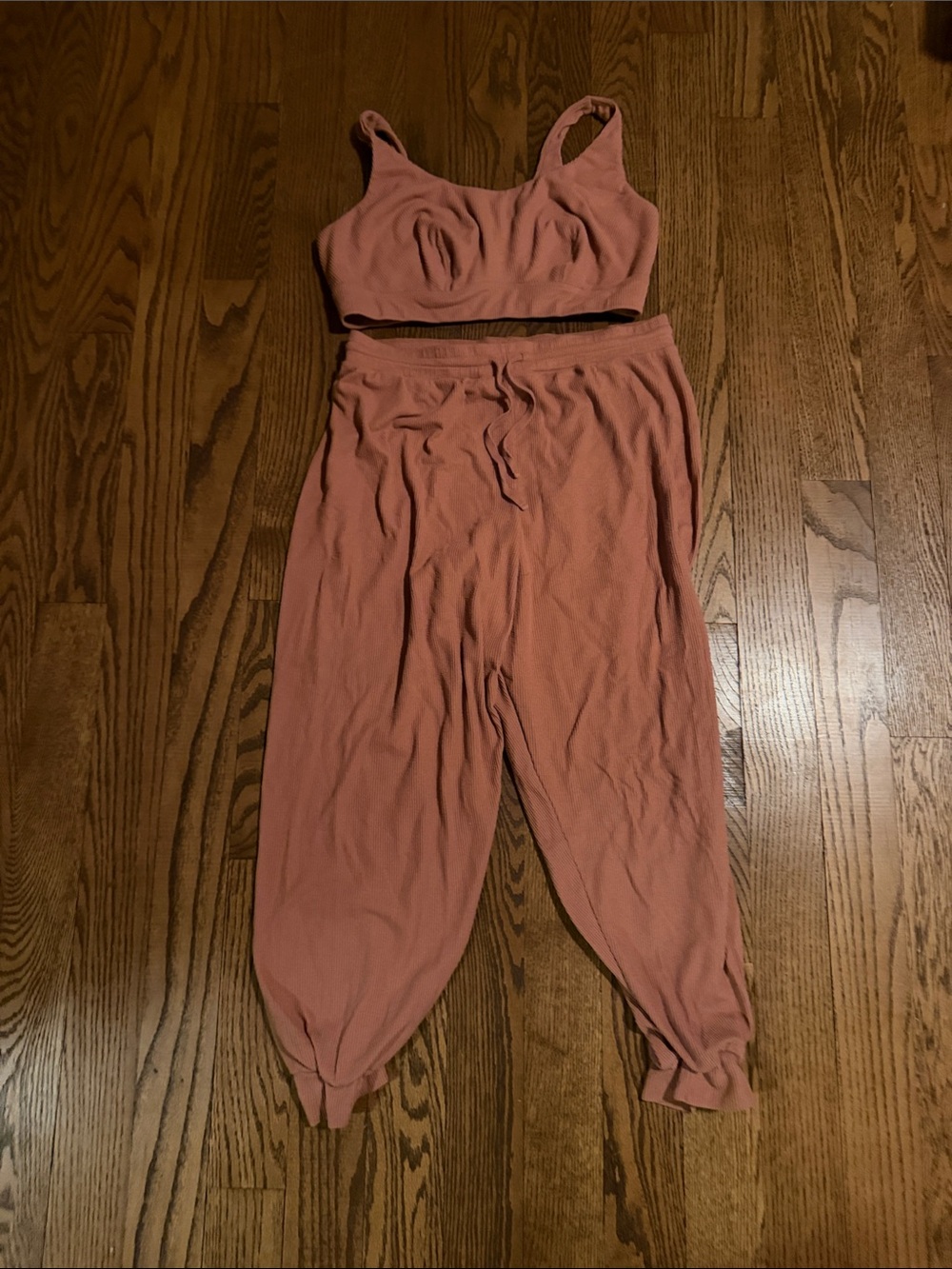 Cozy Rose Parade Matching Set, Waffle Material 2X
